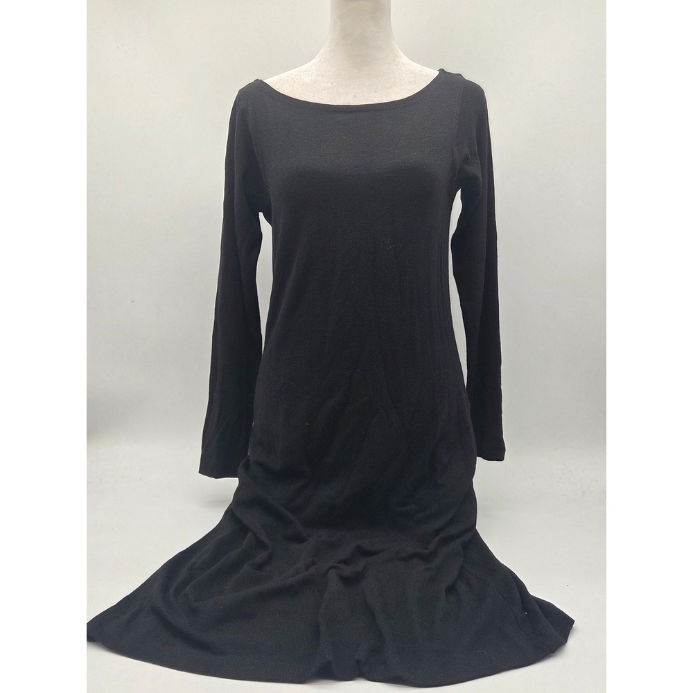 Nally & Millie Black Long Sleeve Midi Dress Small Made in USA 101-833